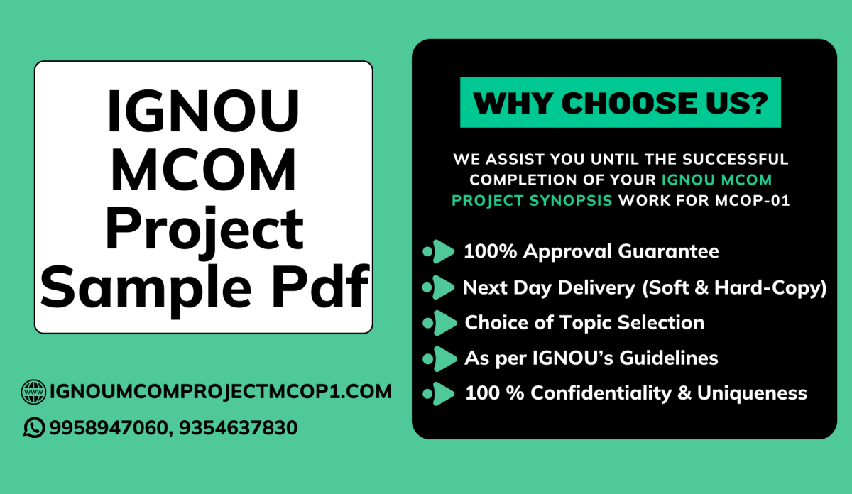 IGNOU MCOM Project Sample Pdf